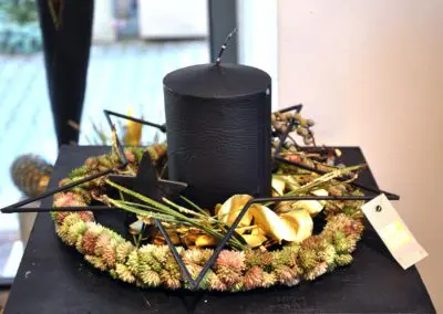 Adventskerze Schwarz Gold