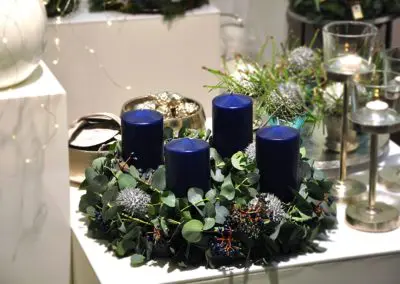 Adventskranz Dunkelblau Glaenzend